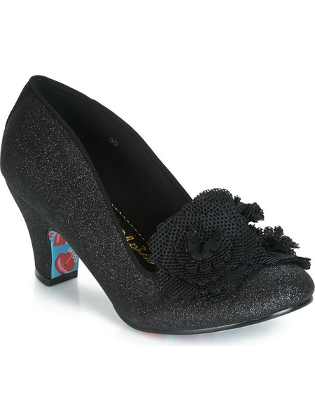 Irregular Choice Γόβες Δερμάτινες με Χοντρό Χαμηλό Τακούνι Μαύρες 4255-45-B