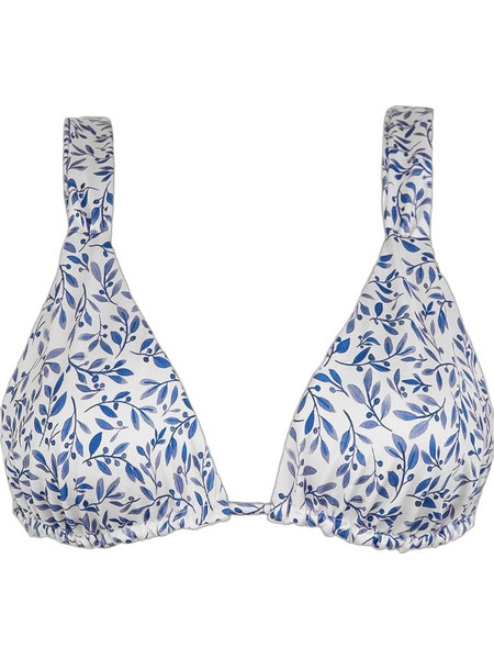 Rock Club Mediteraneo Bikini Top Τριγωνάκι Floral Λευκό Μπλε BP-2465-535
