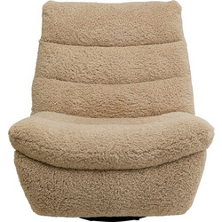 Kare Design Πολυθρόνα Relax με Υποπόδιο Ανακλινόμενη Μπεζ Teddy Blush