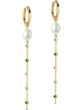 Enamel Copenhagen Lola Glory Γυναικεία Σκουλαρίκια Κρεμαστά από Ασήμι 925 Επιχρυσωμένα με Πέρλα E256G