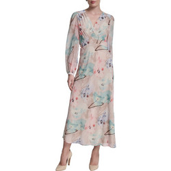 DKNY Maxi Φόρεμα για Γάμο / Βάπτιση Floral Κρουαζέ Ροζ DD6G1Q89-MO5