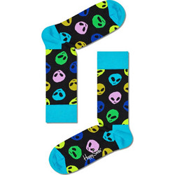 Happy Socks Alien Βαμβακερές Γυναικείες Κάλτσες Μαύρες Μπλε με Σχέδια 36991HSALI01-9300