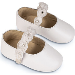 Babywalker Βαπτιστικές Μπαλαρίνες Αγκαλιάς για Κορίτσι Δερμάτινες Ανατομικές Λευκές MI1638