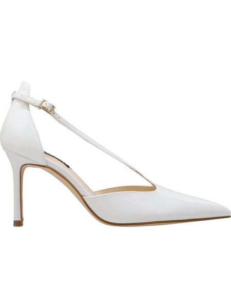 Nine West COLLAE3 Γόβες Δερμάτινες με Τακούνι Στιλέτο με Λουράκι Λευκές 14-140
