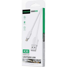 Kingleen K35 USB-A to Lightning Cable White