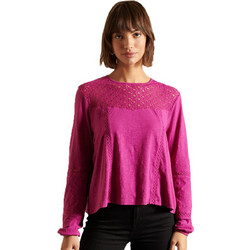 Superdry Γυναικείο Χειμερινό Crop Top Βαμβακερό Φούξια W6011056A-G48