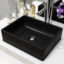 vidaXL Κρεμαστός Νιπτήρας Μπάνιου Κεραμικός 41x30x12cm Μαύρος 142734