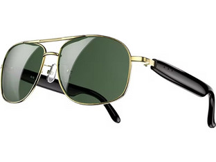 Blackview D1PRO-GD Ανδρικά Γυαλιά Ηλίου Aviator Κοκάλινα Μαύρα με Πράσινο Φακό