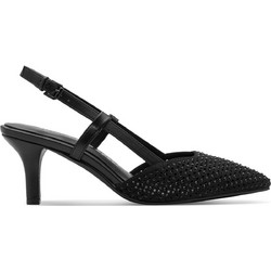 Marco Tozzi Ανατομικές Γόβες Slingback με Τακούνι Στιλέτο με Στρας Μαύρες 2-29667-46-001