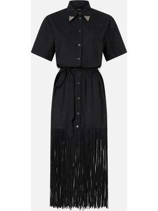Pinko Midi Βραδινό Φόρεμα Σεμιζιέ Μαύρο 106827A2LD-Z99
