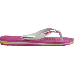 Havaianas Brasil Logo Παιδικές Σαγιονάρες για Κορίτσι Φούξια Λευκές 4110850-0064