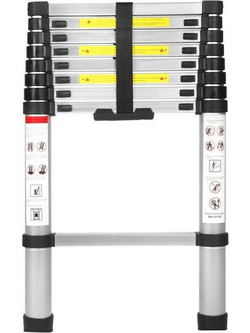 Kraft & Dele KD-4072 Τηλεσκοπική Σκάλα Αλουμινίου Με 8 Σκαλοπάτια KD-4072
