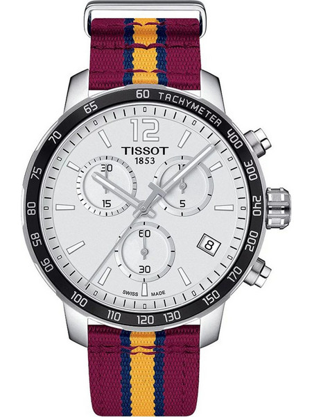 Tissot Ανδρικό Ρολόι Χρονογράφος με Φούξια Υφασμάτινο Λουράκι T095.417.17.07