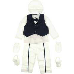 Babylia Σετ Ρούχων για Νεογέννητο Αγόρι Λευκά Navy Μπλε 6τμχ