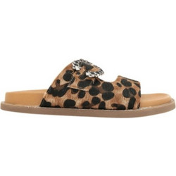 Envie Shoes Γυναικεία Σανδάλια Suede με Στρας Καφέ Μπεζ E84-21272-97