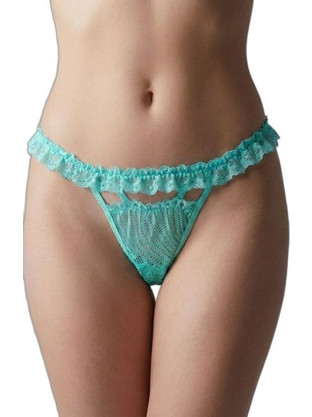 Milena By Paris Γυναικείο Sexy String με Δαντέλα Τιρκουάζ 6968