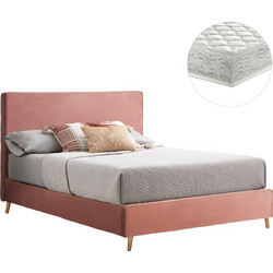 HomeMarkt Indra Κρεβάτι Υπέρδιπλο Υφασμάτινο με Στρώμα & Τελάρο 160x200cm HM21280.03