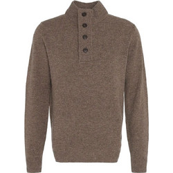 Barbour Ανδρικό Πουλόβερ με Κουμπιά Καφέ MKN0585-ST71