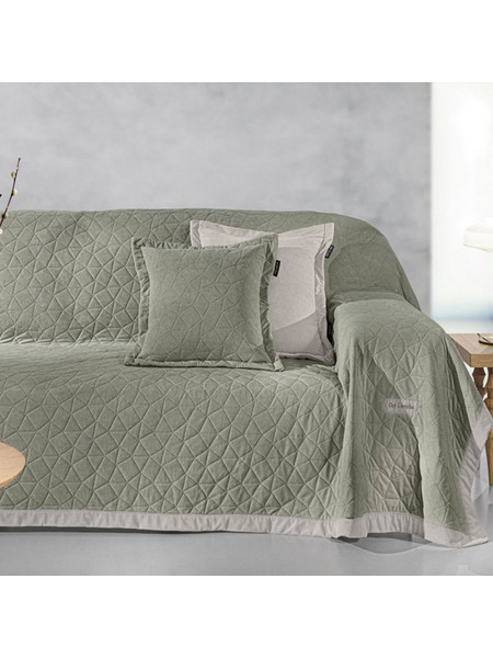 Guy Laroche Ριχτάρι Τετραθέσιου Καναπέ 170x300 Avalon Cement Με Μαξιλαροθήκη