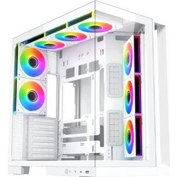 Xigmatek Aqua 7 White Gaming Mini Tower Κουτί Υπολογιστή RGB με Πλαϊνό Παράθυρο