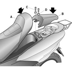 Shad Top Master Σχάρα Μηχανής για Yamaha Majesty 125 '01-'06