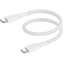 Belkin CAB004BT0MWH Braided USB-C to USB-C 60W 0.15m White