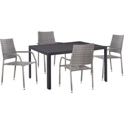 HomeMarkt Morner Σετ Τραπεζαρία Κήπου Μεταλλικό 5τμχ Γκρι HM21008