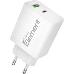 Element CH-200 Φορτιστής χωρίς Καλώδιο με Θύρα USB-A & Θύρα USB-C 30W Power Delivery