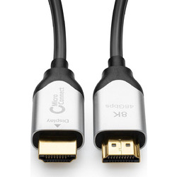 Microconnect Καλώδιο HDMI 2.1 HDMI Male to HDMI Male 50m Black Silver HDM191950V2.1OP