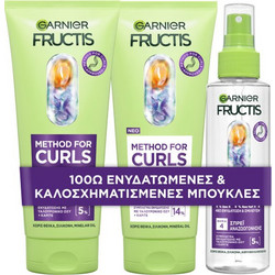 Garnier Fructis Method For Curls Σετ Περιποίησης Μαλλιών Σαμπουάν 200ml + Conditioner 200ml + Spray 150ml