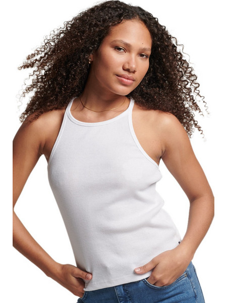 Superdry Γυναικείο Καλοκαιρινό Top Ριπ Λευκό W6011771A-01C
