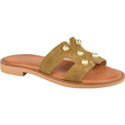 Υφαντίδης Γυναικεία Σανδάλια Suede Χακί 120046