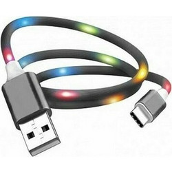 Ezra DC04 Braided LED USB-A to USB-C 1m Black