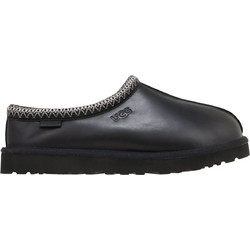 UGG Tasman LTHR Δερμάτινες Χειμερινές Ανδρικές Παντόφλες Κλειστές με Γούνα Μαύρες 1163890-BLK