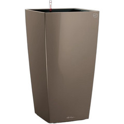 Lechuza Cubico Color 22 Αυτοποτιζόμενη Γλάστρα Εσωτερικού Χώρου Τετράγωνη Πλαστική Γκρι Καφέ 22x22x41cm 18464