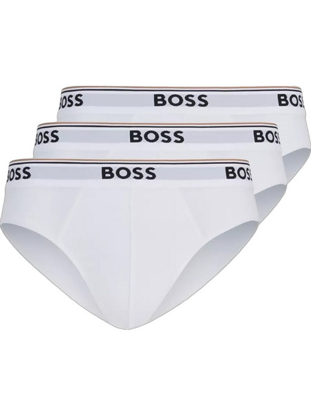 Hugo Boss Ανδρικά Σλιπ Βαμβακερά Λευκά 3Pack 50475273-100