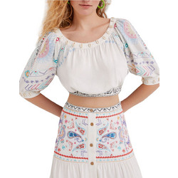 Desigual Γυναικείο Καλοκαιρινό Crop Top Λευκό 22SWBW05-1001