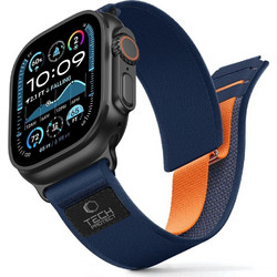 Tech-Protect Nylon Elite Λουράκι Υφασμάτινο Navy / Orange (Apple Watch 44 / 45 / 46 / 49mm)
