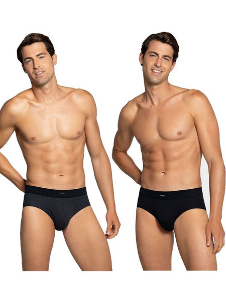 Impetus Ανδρικά Σλιπ Βαμβακερά Μαύρα 2Pack IM1123L71P2