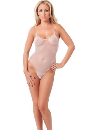 Rimba Amorable Sexy Κορμάκι Brazil See Through Λευκό R1045
