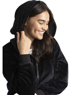 Helly Hansen Γυναικεία Ζακέτα Φούτερ Μακριά με Κουκούλα και Φερμουάρ Μαύρη 80181
