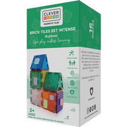 Cleverclixx Magnetic Tiles Brick Tiles Set Intense
