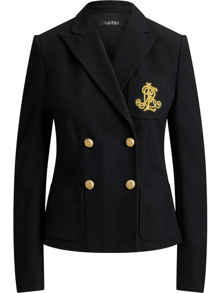 Lauren Ralph Lauren Γυναικείο Σακάκι Μακρύ Υφασμάτινο Μεσάτο Σταυρωτό Μαύρο 200P14021001