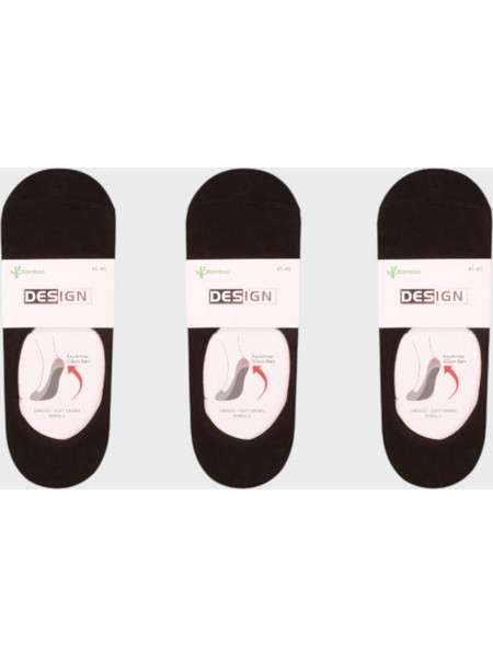 Design Bamboo Ανδρικές Κάλτσες Σοσόνια Μαύρες 3Pack DSN007