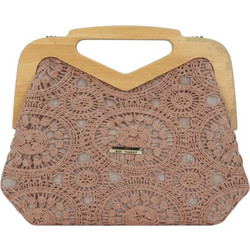 Bag to Bag Γυναικεία Τσάντα Χειρός Πλεκτή Σομόν OY-1073