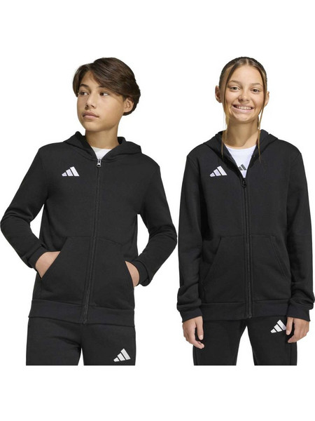 Adidas Παιδική Ζακέτα Φούτερ με Κουκούλα και Φερμουάρ Μαύρη KH1782
