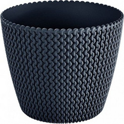 Prosperplast Splofy Γλάστρα Στρογγυλή Πλαστική Ανθρακί 18.7x15.8cm DSP190-S433