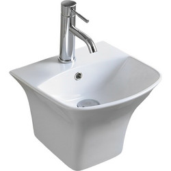 Inter Ceramic Κρεμαστός Νιπτήρας Μπάνιου Πορσελάνης 35.5x28cm Λευκός 4301011040002