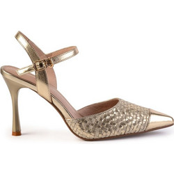 Versace 19V69 Γόβες Slingback Δερμάτινες με Λεπτό Ψηλό Τακούνι Χρυσές AMNA164-E525