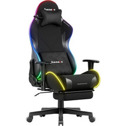 Huzaro Force 5.7 Καρέκλα Gaming Δερματίνης με Ρυθμιζόμενα Μπράτσα και Υποπόδιο και RGB Μαύρη